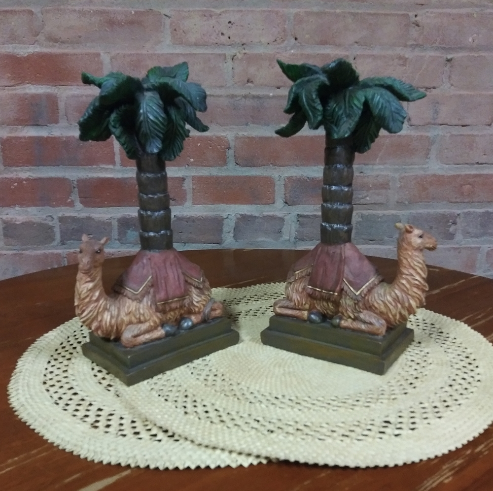 NEW Camel Palm Tree Candle Holders
